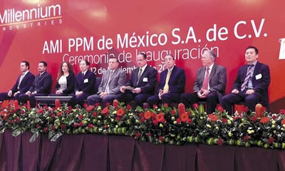 ›› AMI y PPM se alían para proveer a clientes de China y Norteamérica e inauguran nueva planta en San Luis Potosí.