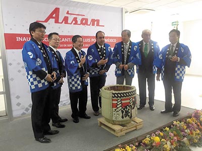 Ceremonia de inauguración de la planta Aisan Automotores México en San Luis Potosí.