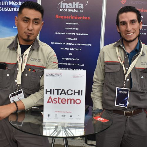 Subgerente del área de compras y el supervisor del área de compras de Hitachi Astemo en Silao, Guanajuato.