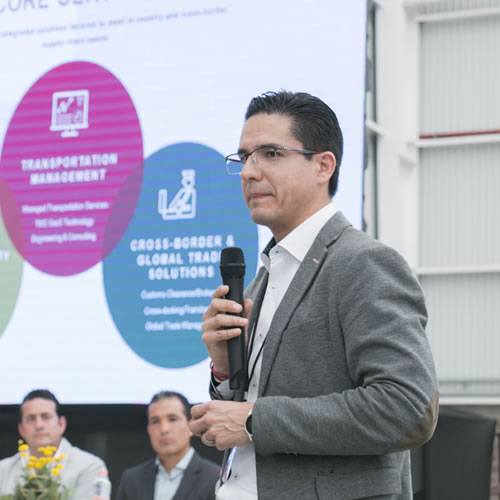 Carlos Godínez, director comercial de Transplace organizó en conjunto con Guanajuato Logistic Center una serie de conferencias en las que se habló sobre las perspectivas del mercado logístico.