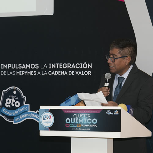 Durante el evento se entregaron los reconocimientos Marca Guanajuato a diferentes compañías del sector Químico.