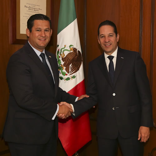 Diego Sinhué Rodríguez y Francisco Domínguez, gobernadores de Guanajuato y Querétaro.