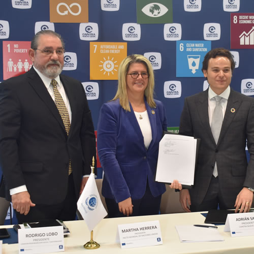Integrantes de Caintra y del Pacto de las Naciones Unidas firmaron el pacto en Nuevo León.
