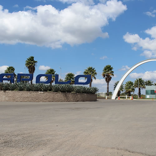 La entrada del Parque Industrial Apolo es muy reconocida en Irapuato.