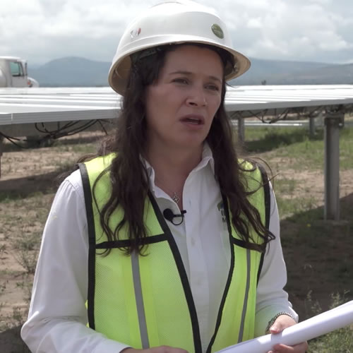 Carla Hernández, directora del proyecto de la planta fotovoltaica Santiago, SLP.