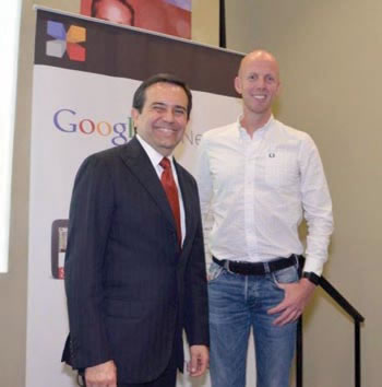 ››Ildefonso Guajardo Villareal, Secretario de Economía  y Arjan Dijk, Vicepresidente de Marketing de Google, anuncian lanzamiento de Google Mi Negocio.