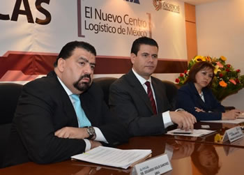 Eduardo Solís, presidente de la AMIA y Miguel Alonso Reyes, Gobernador  de Zacatecas