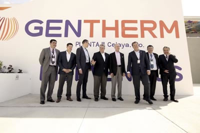 ›› Klaus Wilhelm, Gerente General de Gentherm Operaciones Texas-México; Dan Coker, Presidente Ejecutivo; Guillermo Romero Pacheco, Secretario de Desarrollo Económico Sustentable; Marco Ramón, Presidente de Grupo Amistad y Carlos Lara, Gerente Administrativo de planta 3, durante la inauguración de la planta.