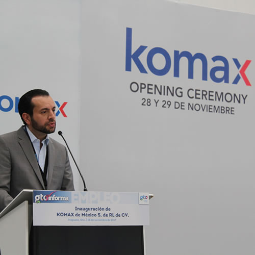 Cortan listón como motivo inaugural de Komax de México en Guanajuato.