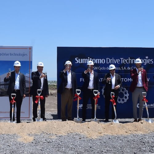 Colocan primera piedra de lo que será la nueva sede operativa de Sumitomo Drive Technologies.